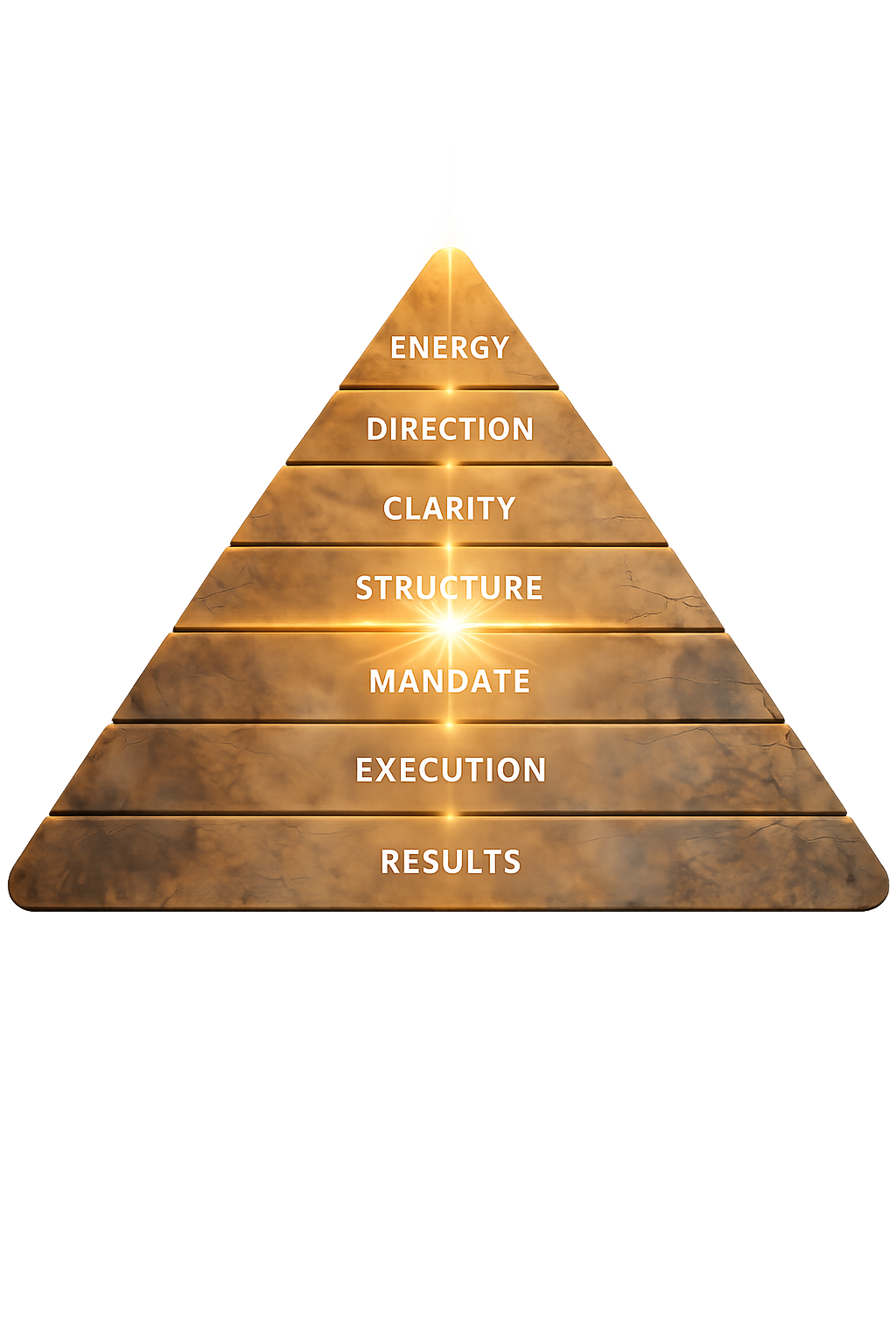 Energy → Direction → Clarity → Structure → Mandate → Execution → Result